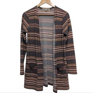 Wallflower Cardigan Striped Brown and Gray Sweater Women's size Medium